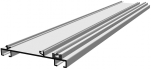 Rail de rideaux 2 voies HM-20219 avec cartement maxi, norme VS57, utilisable avec ruban  joint